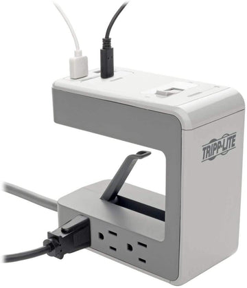 Tripp Lite Surge Protector Desk Clamp 6-Outlet 2 USB-A; 1 USB-C 8ft Cord